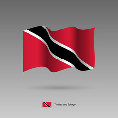 Trinidad and Tobago flag. Official colors and proportion correctly. High detailed vector illustration. 3d and isometry. EPS10
