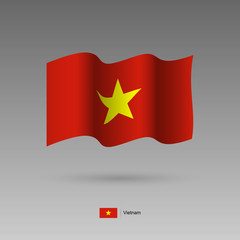 Vietnam flag. Official colors and proportion correctly. High detailed vector illustration. 3d and isometry. EPS10