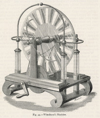 Wimshurst Electrostatic generator . Date: circa 1880