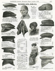 Trade catalogue of motoring caps 1911. Date: 1911