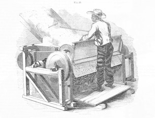 Whitney's Cotton Gin. Date: 1793 & later