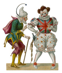 Obraz premium Clowns - Victorian Scrap. Date: late 19th century
