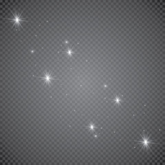 Fototapeta na wymiar White glowing light burst explosion with transparent. Vector illustration for cool effect decoration with ray sparkles. Bright star. Transparent shine gradient glitter, bright flare. Glare texture.