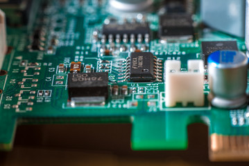 Hi tech computer chip close up