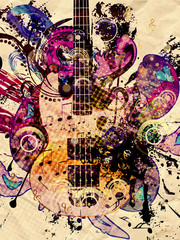 Grunge Music Guitar Background