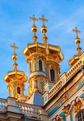 Fototapeta na wymiar Golden domes, Tsarskoye Selo