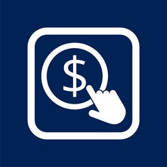Hand Click icon. Currency exchange sign. Dollar coin