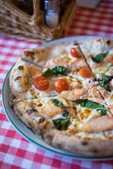 fresh salmon pizza