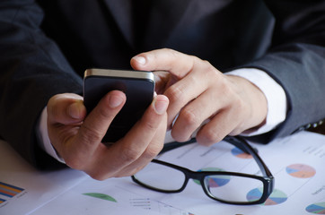 Businessman using smartphone