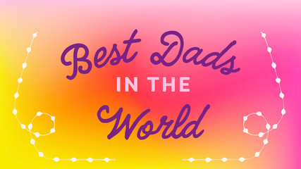 Vector icon set of fathers day greeting card against white background