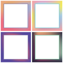 Fototapeta na wymiar Vector icon set for neon frames against white background