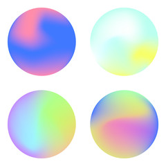Vector icon set of neon sphere against white background