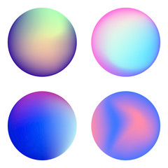 Vector icon set of neon sphere against white background