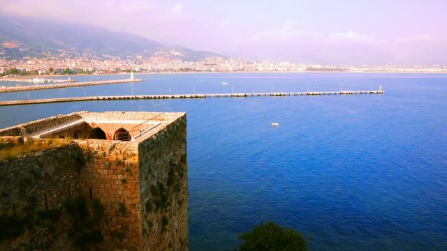 Kizil Kule Red Tower in Alanya Port, Turkey
