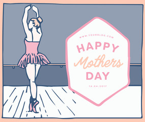 Vector of mothers day card with happy mothers day message