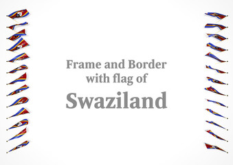 Obraz premium Frame and border with flag of Swaziland. 3d illustration