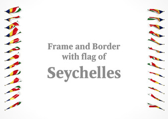 Frame and border with flag of Seychelles. 3d illustration