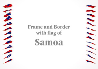 Fototapeta premium Frame and border with flag of Samoa. 3d illustration
