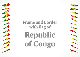 Obraz premium Frame and border with flag of Republic of Congo. 3d illustration