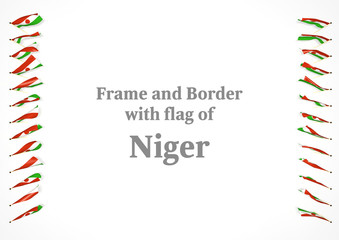 Fototapeta premium Frame and border with flag of Niger. 3d illustration