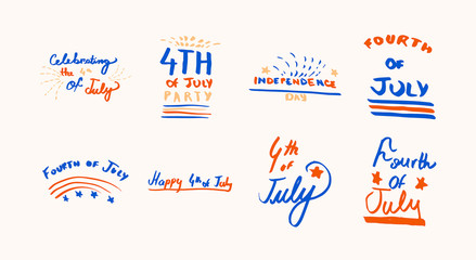 Vector image for Fourth of July against color background