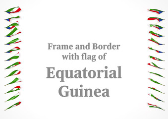 Frame and border with flag of Equatorial Guinea. 3d illustration