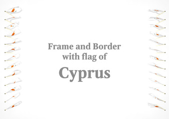 Obraz premium Frame and border with flag of Cyprus. 3d illustration