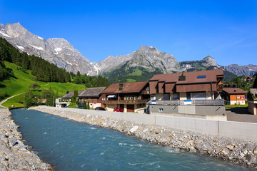 View of engelberg with the Mt. Titlis. © amnach