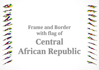 Obraz premium Frame and border with flag of Central African Republic. 3d illustration