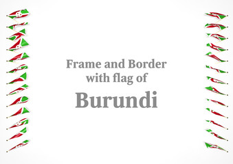 Fototapeta premium Frame and border with flag of Burundi. 3d illustration