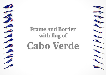 Frame and border with flag of Cabo Verde. 3d illustration
