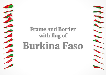 Obraz premium Frame and border with flag of Burkina Faso. 3d illustration