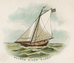 Hudson River Sloop. Date: circa 1880