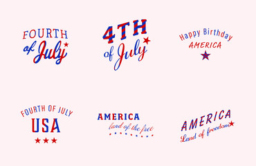 Vector image for Fourth of July against pink background