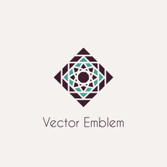 Vector mosaic rhomb emblem