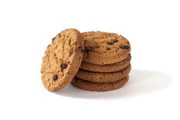 Some homemade cookies with chunks of chocolate