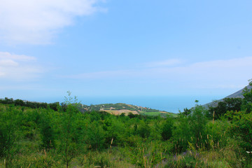 Fototapeta na wymiar Sea view from the mountain, Crimea
