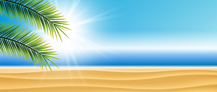 Hintergrund Strand, Meer, Palmen