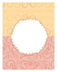 Vector of circle frame with smoking pipe and spectacles icons