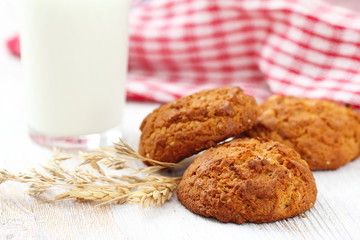 Oatmeal cookies and milk