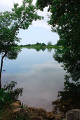 Obraz premium Mirror lake, high in the mountains, Crimea