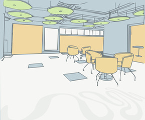 Fototapeta premium Illustration of interior at office