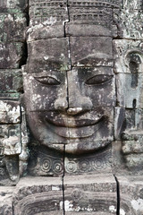Ancient bas-relief of famous Prasat Bayon temple in Angkor Thom, Cambodia