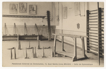Belgian Gymnasium - circa 1900. Date: circa 1900