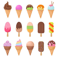 Cartoon ice cream vector set