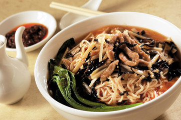 Asian style Sichuan noodle