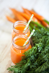 Fresh organic carrot juice
