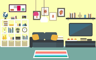 Modern living room interior vector for your ideas