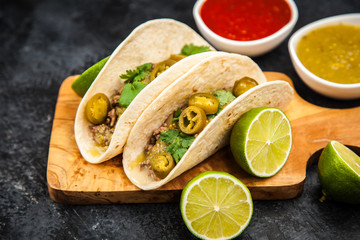 Mexican tacos with beef