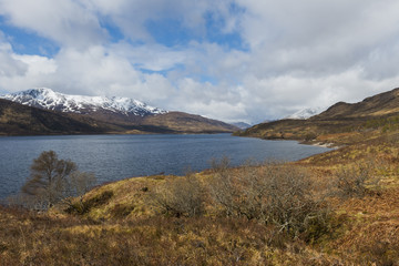 Mountains Lake Cluanie Scotland, Highlands